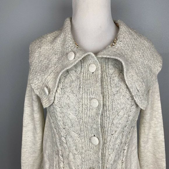 Saturday Sunday Cable Knit Cardigan Sweater Wool - Picture 3 of 8